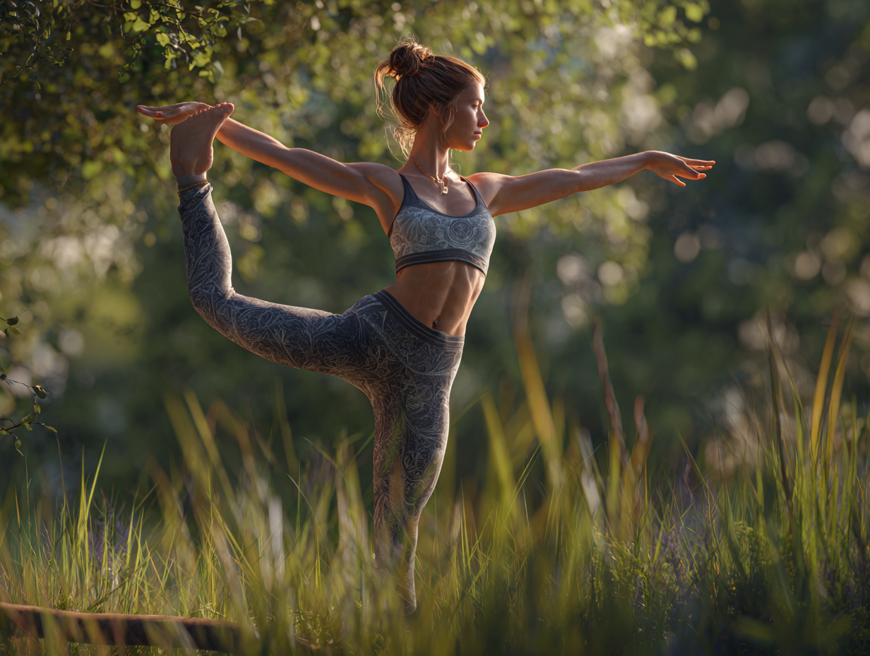 Yoga gyakorlás természetben